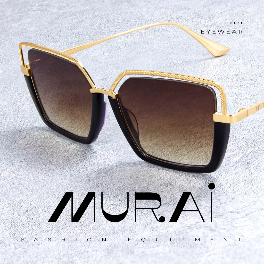 MURAI Merek Jepang Kacamata Hitam Wanita Terbaru Kacamata Wanita Aviation HD Polarized Anti Silau Cahaya Matahari MR7604 - 2 Black - Brown lenses