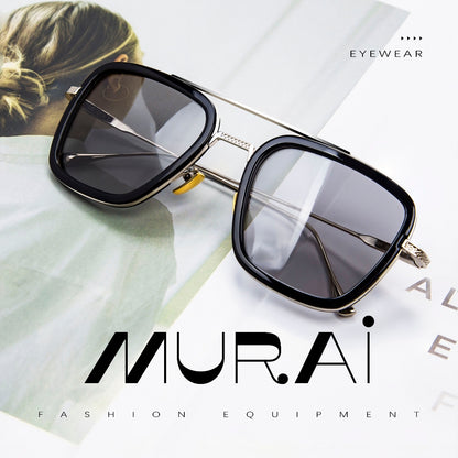 MURAI Merek Jepang Kacamata Hitam Photochromic sunglasses Polarized Anti Silau Fashion Pria Wanita UnisexUnisex Pria anti radiasi high quality material Square Fram Sunglasses Kacamata Hitam Pria Terbaru – Fashion Mewah 3501 - 4 gray(photochromic)