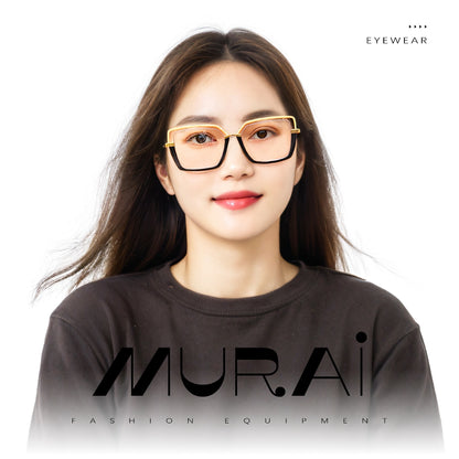 MURAI Merek Jepang Kacamata Hitam Wanita Terbaru Kacamata Wanita Aviation HD Polarized Anti Silau Cahaya Matahari MR7604 - 4 Transparent lenses