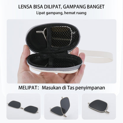 MURAI Merek Jepang Antiradiasi Blueray Free 2 Clip on Polarized Kotak Pria Frame Kacamata Bisa Minus 7701 - 3 Black - Silver