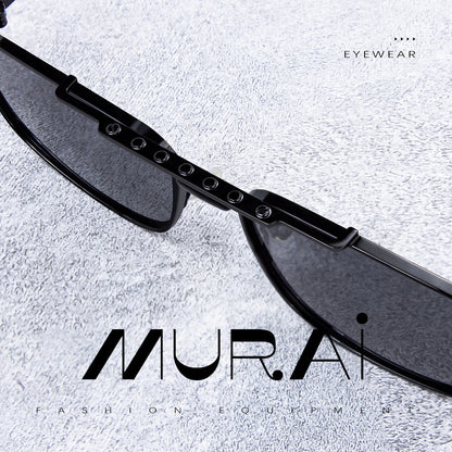 MURAI Merek Jepang Kacamata Hitam Polarized Anti Silau Fashion Pria Wanita Unisex SQUARE FRAME Kacamata Hitam Pria Wanita Terbaru – Fashion Mewah MR7605 - 1 Black