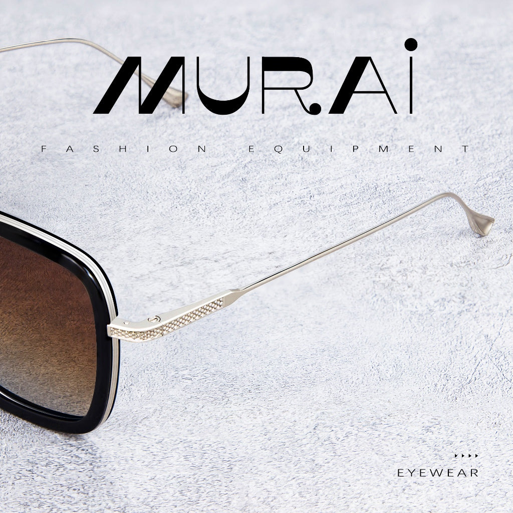 MURAI Merek Jepang Kacamata Hitam Polarized Anti Silau Fashion Pria Wanita UnisexUnisex Pria anti radiasi high quality material Square Fram Sunglasses Kacamata Hitam Pria Terbaru – Fashion Mewah 3501 - 2 Brown