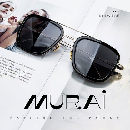 MURAI Merek Jepang Kacamata Hitam Polarized Anti Silau Fashion Pria Wanita UnisexUnisex Pria anti radiasi high quality material Square Fram Sunglasses Kacamata Hitam Pria Terbaru – Fashion Mewah 3501 - 1 Black