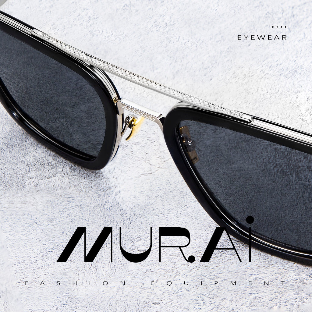 MURAI Merek Jepang Kacamata Hitam Polarized Anti Silau Fashion Pria Wanita UnisexUnisex Pria anti radiasi high quality material Square Fram Sunglasses Kacamata Hitam Pria Terbaru – Fashion Mewah 3501 - 1 Black