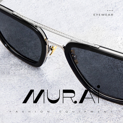 MURAI Merek Jepang Kacamata Hitam Polarized Anti Silau Fashion Pria Wanita UnisexUnisex Pria anti radiasi high quality material Square Fram Sunglasses Kacamata Hitam Pria Terbaru – Fashion Mewah 3501 - 1 Black