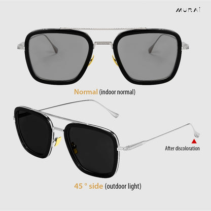 MURAI Merek Jepang Kacamata Hitam Polarized Anti Silau Fashion Pria Wanita UnisexUnisex Pria anti radiasi high quality material Square Fram Sunglasses Kacamata Hitam Pria Terbaru – Fashion Mewah 3501 - 2 Brown
