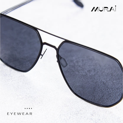 MURAI Merek Jepang Kacamata Hitam Sunglasses Polarized Anti Silau Fashion Pria Wanita Unisex Directional black sunglasses anti radiasi high quality material Terbaru – Fashion Mewah 5007 - M02 Black lenses