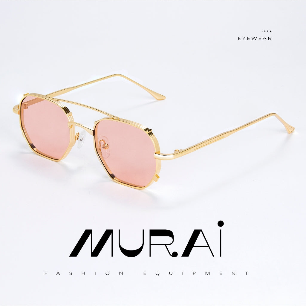 MURAI Merek Jepang Kacamata Hitam Sunglasses Wanita Terbaru Kacamata Ringan Nyaman Seharian Photochromic sunglasses Polarized Anti Silau Fashion Pria Wanita Unisex Metal frame Terbaru – Fashion Mewah 2287 - 3 Pink（ photochromic）
