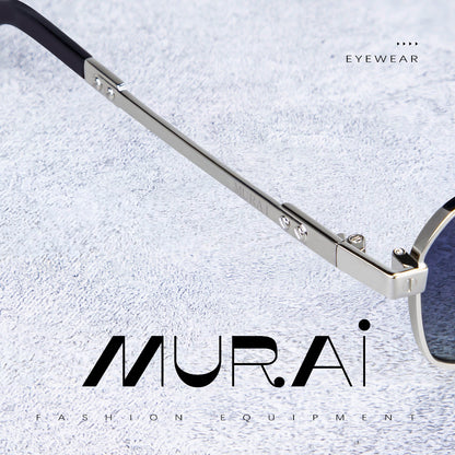 MURAI Merek Jepang Kacamata Hitam Polarized Anti Silau Fashion Pria Wanita Unisex SQUARE FRAME Kacamata Hitam Pria Wanita Terbaru – Fashion Mewah MR7605 - 2 Silver