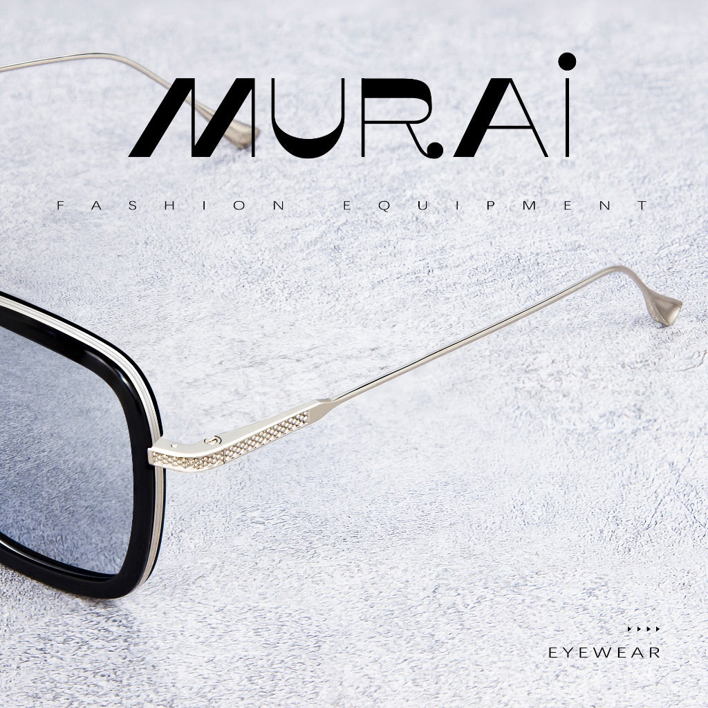 MURAI Merek Jepang Kacamata Hitam Polarized Anti Silau Fashion Pria Wanita UnisexUnisex Pria anti radiasi high quality material Square Fram Sunglasses Kacamata Hitam Pria Terbaru – Fashion Mewah 3501 - 3 Silver
