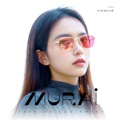 MURAI Japanese Brand Sunglasses Polarized Anti-Glare Fashion Women Unisex Unisex Women Anti-radiation High Quality Material Women Latest Glasses MR7608 - 1 Silver - Red Lenses
