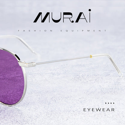 MURAI Merek Jepang Kacamata Hitam Unisex Wanita anti radiasi high quality material Wanita Aviation HD Polarized Anti Silau Cahaya Matahari Wanita Terbaru Kacamata Ringan Nyaman Seharian MR7609 - 1 Purple