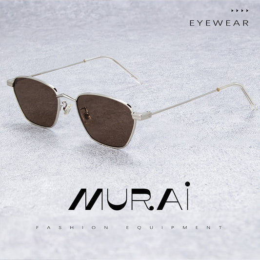 MURAI Merek Jepang Kacamata Hitam Sunglasses Polarized Anti Silau Fashion Wanita Unisex Unisex Wanita anti radiasi high quality material Wanita Terbaru Kacamata MR7608 - 2 Silver - Grey lenses